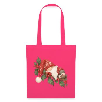Schlafender Weihnachtswichtel auf Stechpalme  - Stoffbeutel - Azalea - Vorne