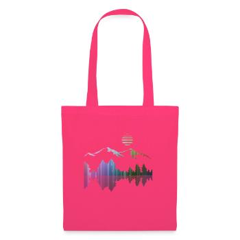 Paysage, art, montagnes, forêt, street art, désert - Sac en tissu - rose azalée - Devant