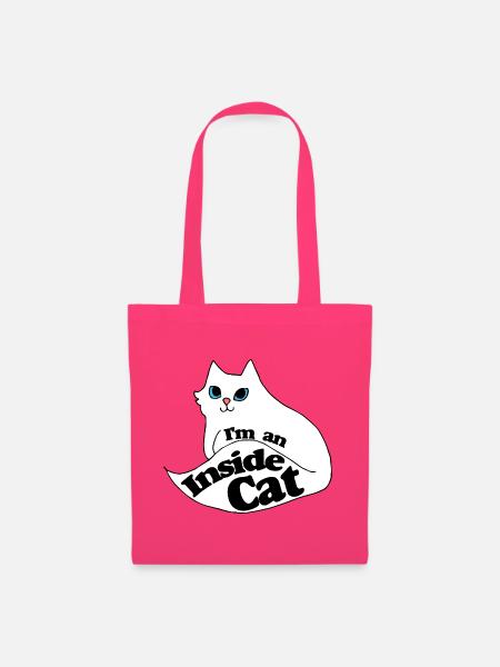 Inside Cat Cartoon Slogan Tee - Stoffbeutel - Azalea