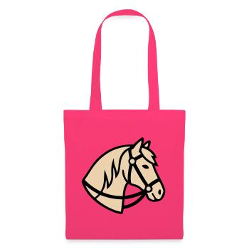 Logo de l’éleveur de chevaux Pony Head - Sac en tissu - rose azalée - Devant