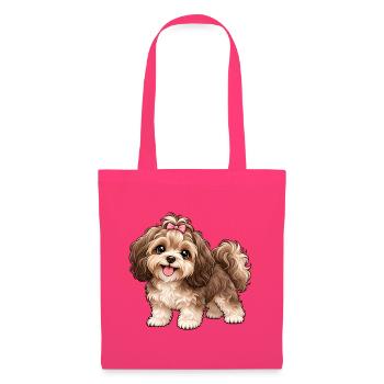 Bolonka Zwetna Kawaii Style – Süßer kleiner Hund - Stoffbeutel - Azalea - Vorne