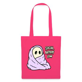 Kawaii Akku Leer Social Battery Low - Stoffbeutel - Azalea - Vorne
