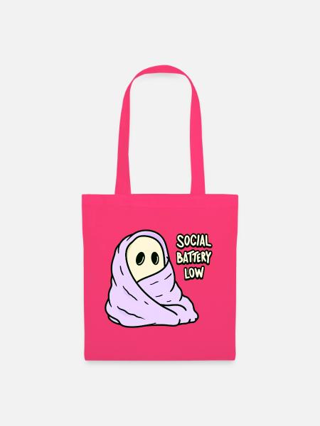 Kawaii Akku Leer Social Battery Low - Stoffbeutel - Azalea