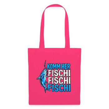 Komm Herr Fischi Angler - Stoffbeutel - Azalea - Vorne