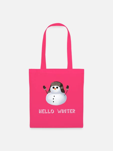 Hello Winter - Schneemann mit Uschanka - Stoffbeutel - Azalea