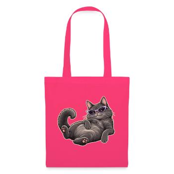 Lässige Katze mit lila Sonnenbrille - Stoffbeutel - Azalea - Vorne