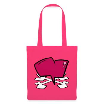pinkes Herz mit Knochen Piraten mit Narbe Shirt - Stoffbeutel - Azalea - Vorne