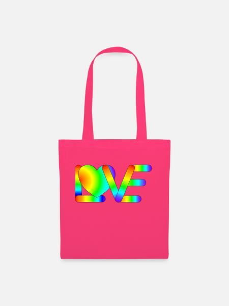 Love in Regenbogen Farben - Stoffbeutel - Azalea