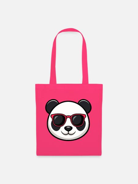 Panda Rote Brille - Stoffbeutel - Azalea