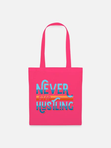 Never Stop Hustling Retro Stripes - Stoffbeutel - Azalea