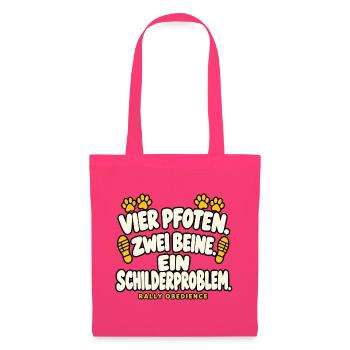 Vier Pfoten zwei Beine ein Schilderproblem - Stoffbeutel - Azalea - Vorne