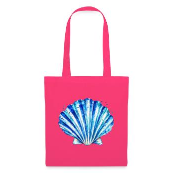 Blaues Muschelmuster Aquarell - Stoffbeutel - Azalea - Vorne