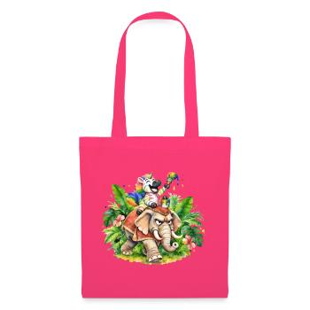 Buntes Zebra-Einhorn auf Elefantenabenteuer - Stoffbeutel - Azalea - Vorne