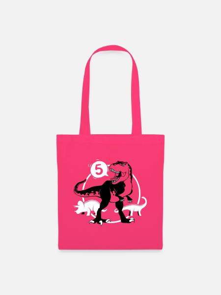 Dinosaures 5 ans T-shirt - Sac en tissu - rose azalée