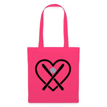 Ski Cœur Montagne Sports de neige Passion - Sac en tissu - rose azalée - Devant
