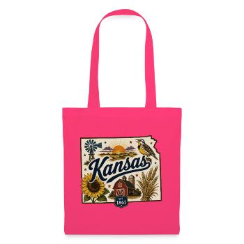 Kansas Sunflower State Vintage Travel Sticker - Tote Bag - azalea - Front