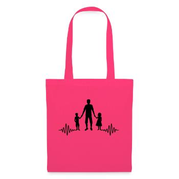 Heartbeat 2 Enfants Papa - Sac en tissu - rose azalée - Devant
