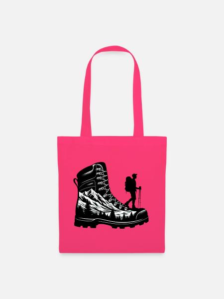 Drawing Hiker Bergwanderschuh - Stoffbeutel - Azalea