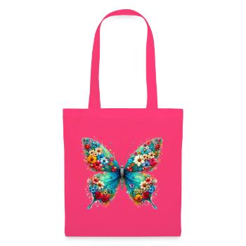 Butterfly decorated with flowers - Tote Bag - azalea - Front