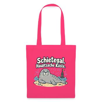 Schietegal Hauptsache Küste Fischkopp - Stoffbeutel - Azalea - Vorne