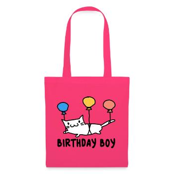 Runder Geburtstag Geschenk Katze mit Ballons - Stoffbeutel - Azalea - Vorne