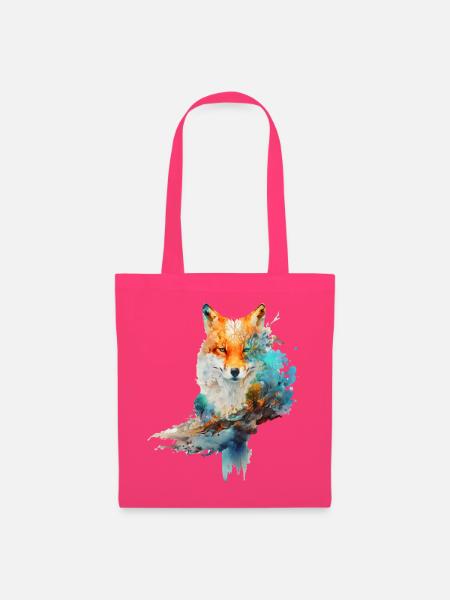 Fuchs Design aus Wasserfarben - Stoffbeutel - Azalea