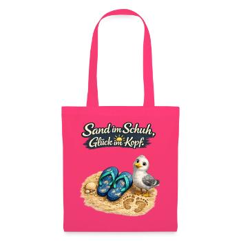 Sand im Schuh, Glück im Kopf - Stoffbeutel - Azalea - Vorne