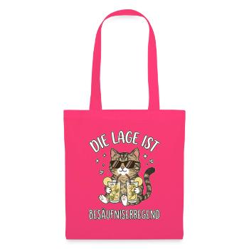 Lustige Katze Katzenmotiv Sommerdrink Katzenhumor - Stoffbeutel - Azalea - Vorne