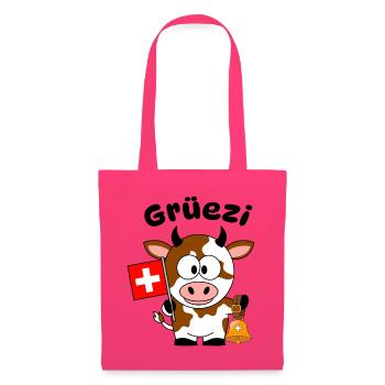 Gruezi Schweizer Kuh  - Stoffbeutel - Azalea - Vorne