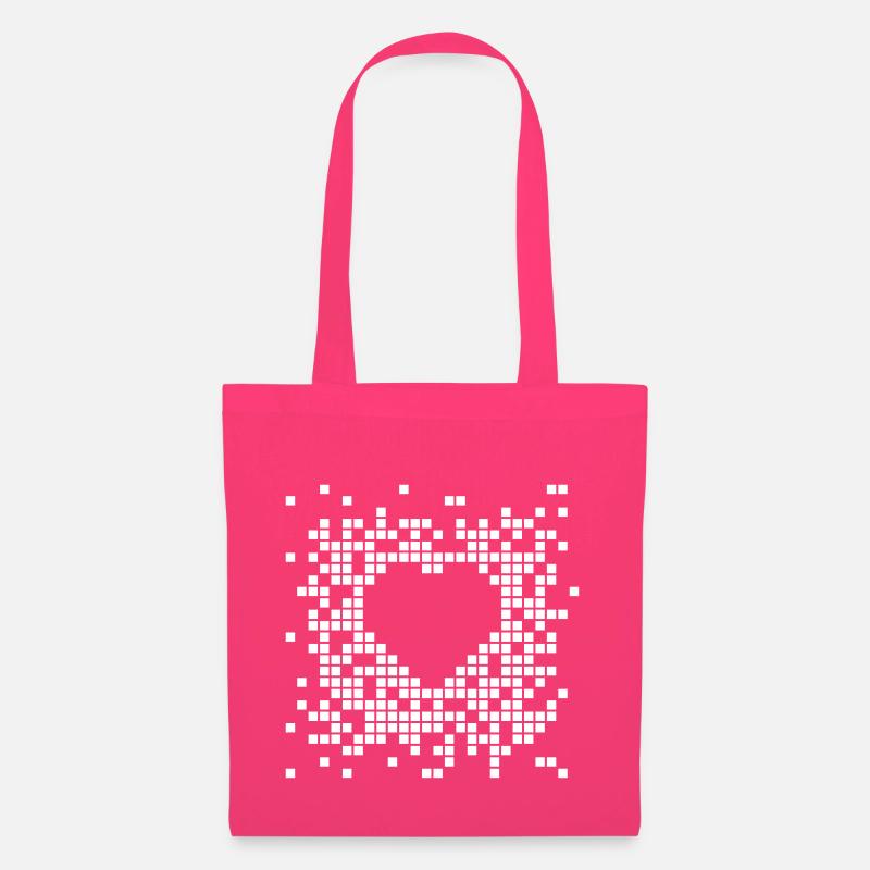Pixel Heart - Stoffbeutel - Azalea
