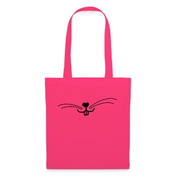Visage de lapin mignon - Sac en tissu - rose azalée - Devant