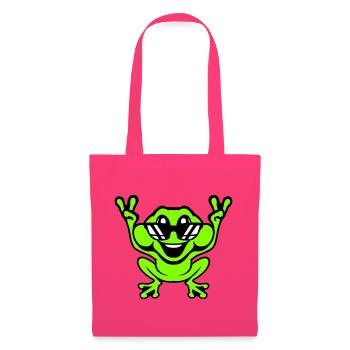 Frog Toad Cool Sunglasses Victory Peace Hands - Tote Bag - azalea - Front