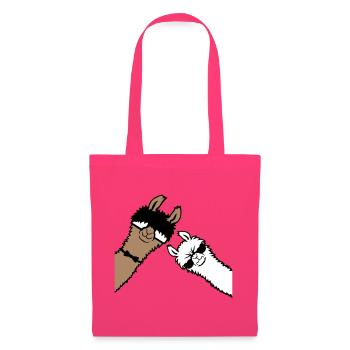 2 Cool Lamas Lunettes de soleil Funny Nerd Friends - Sac en tissu - rose azalée - Devant