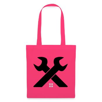 Logo de la maison et de l’artisanat – Clé croisée - Sac en tissu - rose azalée - Devant
