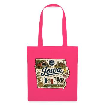 Iowa Hawkeye State Vintage Farm Aufkleber - Stoffbeutel - Azalea - Vorne
