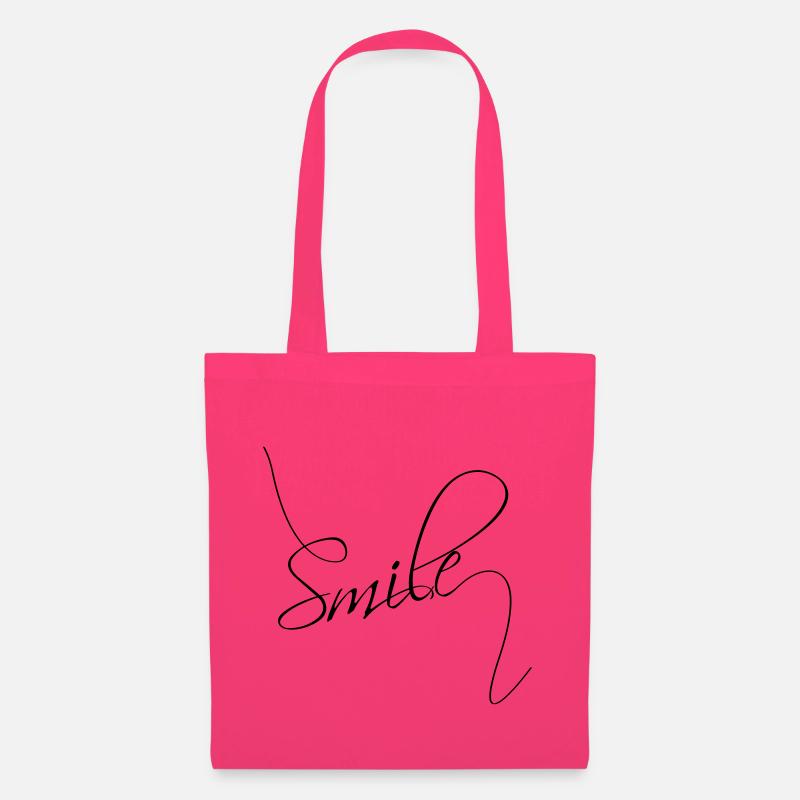 Smile | Lächeln | gute Laune Typografie - Stoffbeutel - Azalea