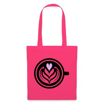 Coffee Love : Latte Art Heart Vector - Sac en tissu - rose azalée - Devant