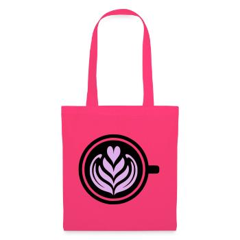 Coffee Love : Latte Art Heart Vector - Sac en tissu - rose azalée - Devant