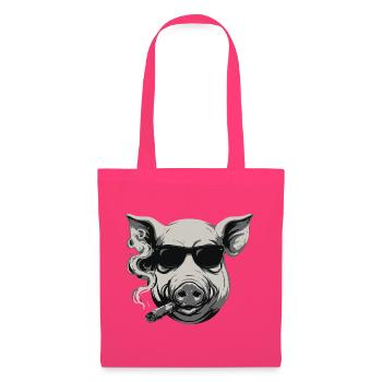 Rauchendes Schwein mit Sonnenbrille - Stoffbeutel - Azalea - Vorne