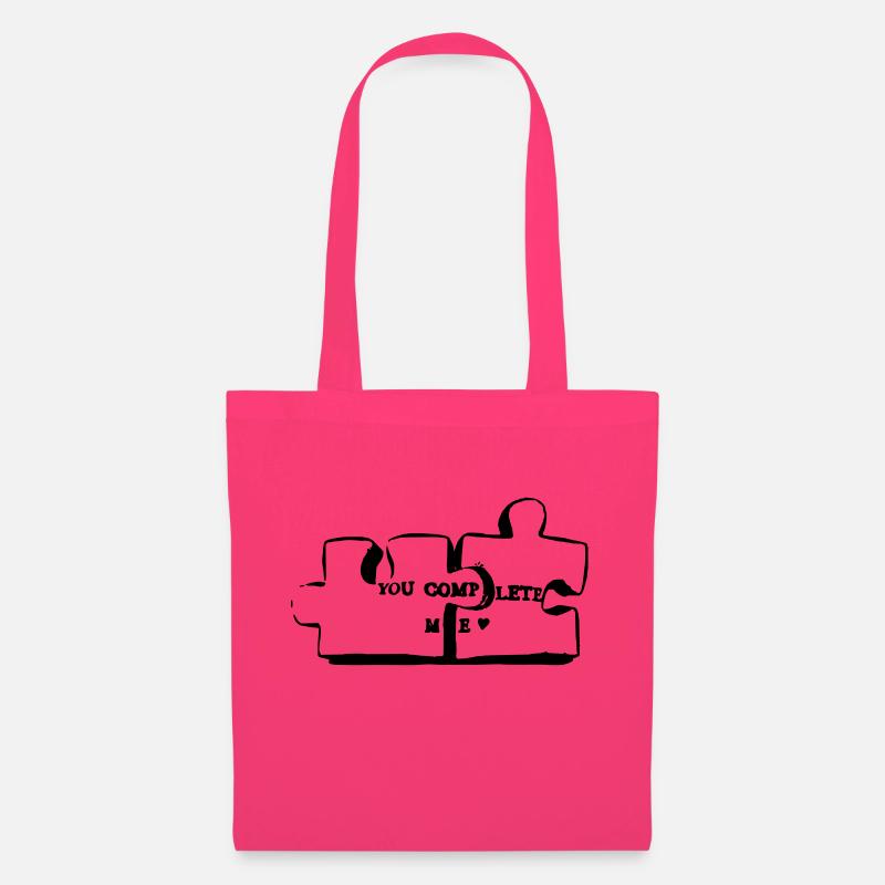 tu me complète puzzle - Sac en tissu - rose azalée