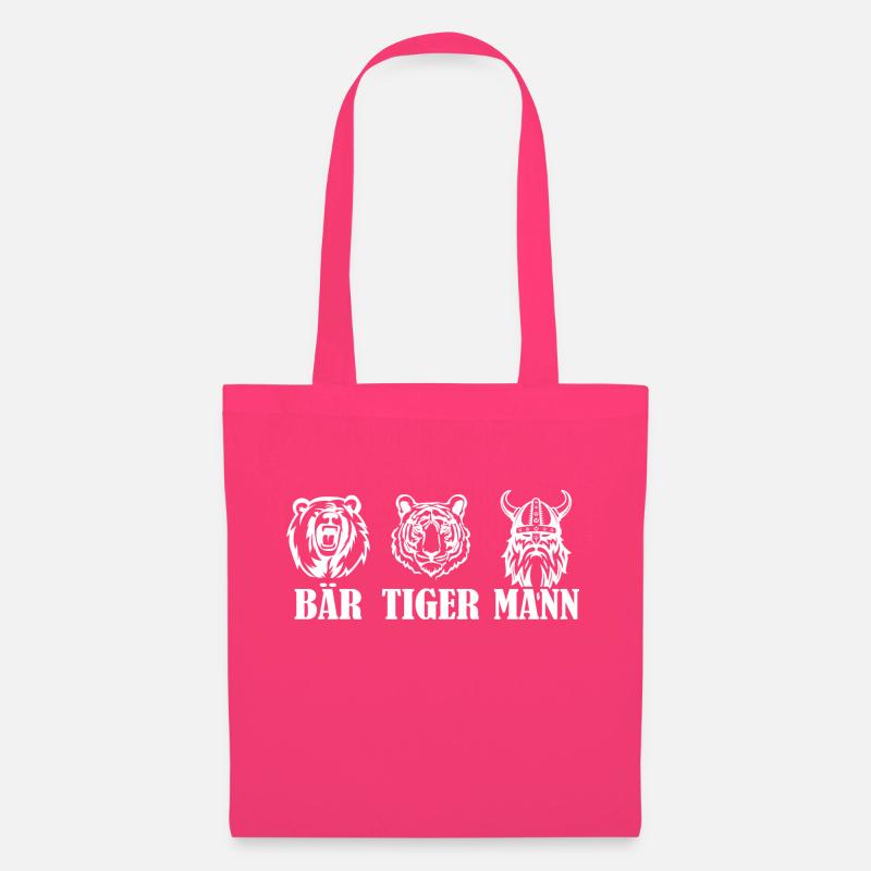 Bär Tiger Mann - Bärte - Stoffbeutel - Azalea