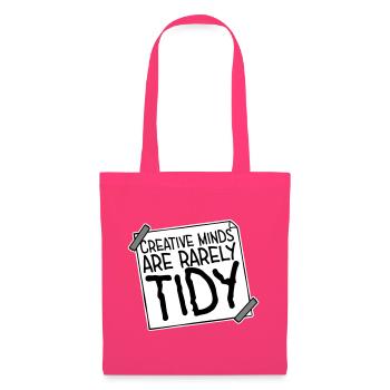 Les esprits créatifs sont rarement bien rangés Logo créatif drôle - Sac en tissu - rose azalée - Devant