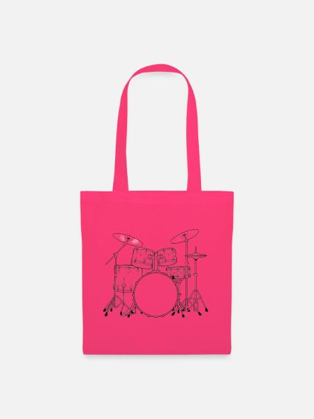 Schwarzweiß Drumset Skizze - Stoffbeutel - Azalea