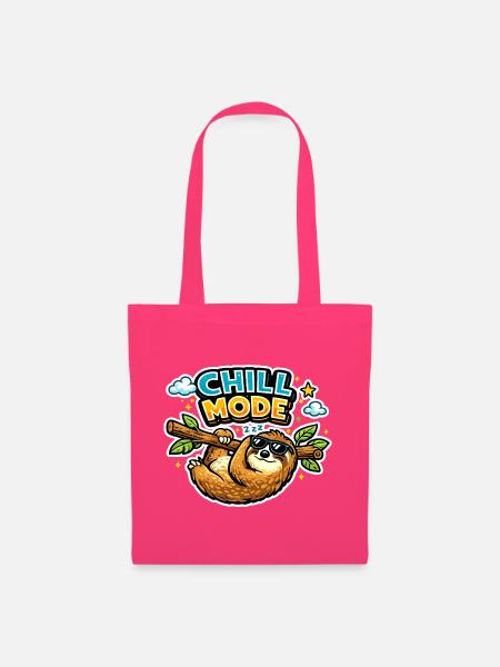 Chill Mode Sloth Cartoon - Stoffbeutel - Azalea