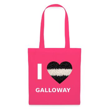 I Love Galloway – Herz für Galloway-Fans - Stoffbeutel - Azalea - Vorne