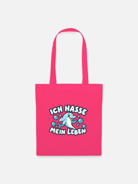 Delfin mit absurdem Lebensmotto - Stoffbeutel - Azalea