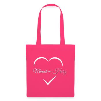 Mensch mit Herz Logo - Stoffbeutel - Azalea - Vorne