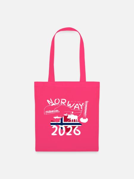 Norwegen 2025 Scholle mit Bergen und Elch Angeln - Stoffbeutel - Azalea