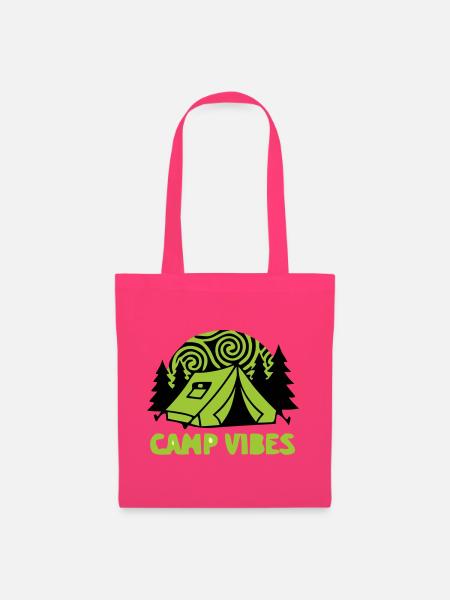 Zelt Camp Vibes Logo - Stoffbeutel - Azalea