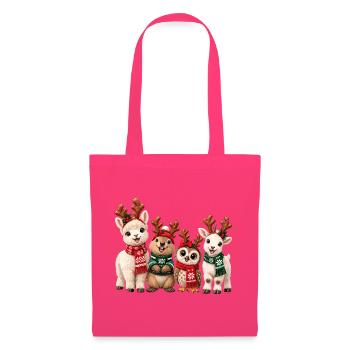 Lustige Weihnachtstiere mit Rentiergeweih - Stoffbeutel - Azalea - Vorne